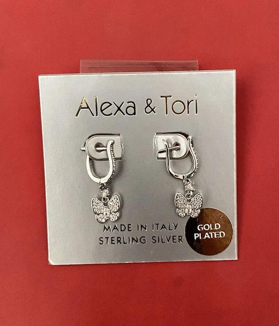 ALEXA TORI earrings White Gold Plated Sterling Silver Cubic Zirconia BNWT 15.00 PicClick UK