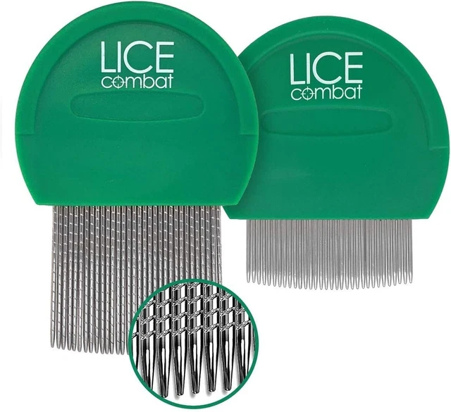 Lice Comb | Head Lice Professional Metal 2 Pack Kit for Long & Short Hair
