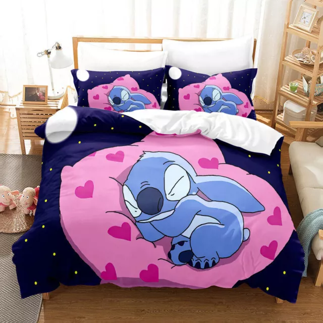 Cartoon-Charakter Stitch Bettwäsche Set Kissenbezug Bettbezug 135x200 200x200