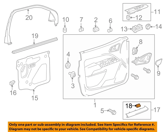 GM OEM Poignée de Porte Lunette Retenue 11610511