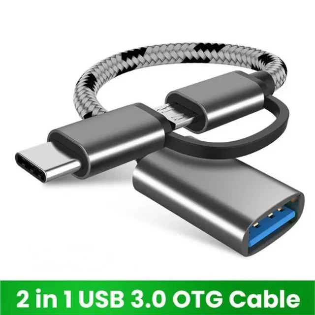 ANDTOBO [2 pezzi] Adattatore icro USB OTG 2 in 1 con alientazione per