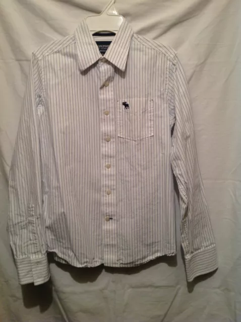 Abercrombie Boy's Oxford Long Sleeve Dress Shirt -Size Medium-Button Down Collar