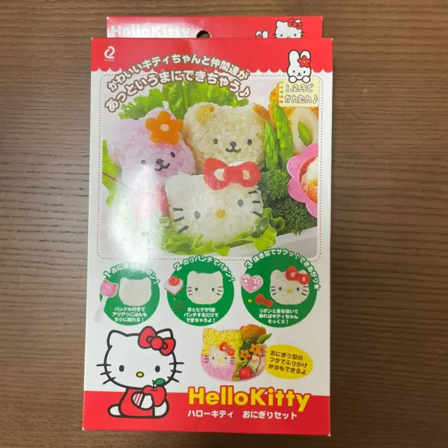 Kit Hello Kitty Onigiri Moldes de bola de arroz Bento Golpes faciales y Cortador Kawaii Japón