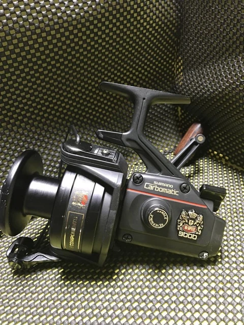 輝く高品質な CARBOMATIC SHIMANO 9000 with Used Japan Size Large Reel Old リール