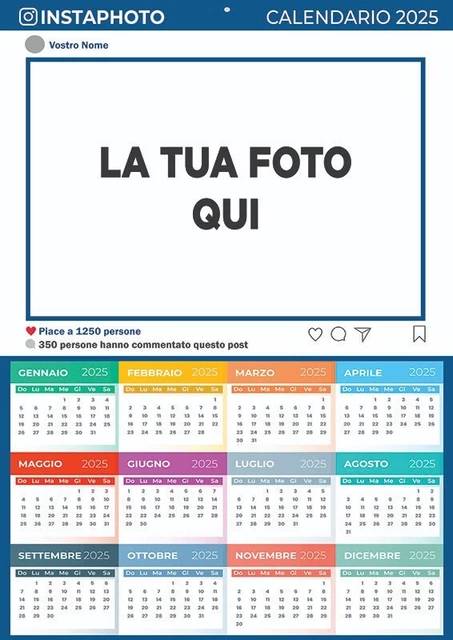 Calendario Da Parete 2025 XL A3 - 30x42 Cm Con Santi, Lune E Spazio Per Appunti - Foto 2