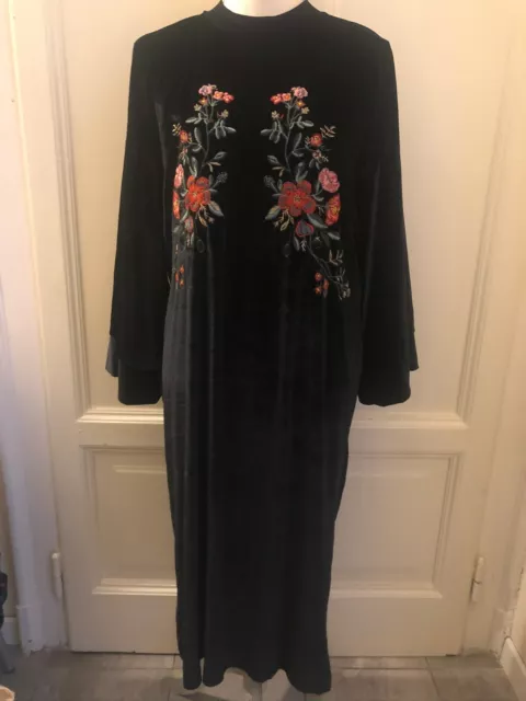 ABITO TUNICA NERA in ciniglia ZARA velvet effect black tunic dress