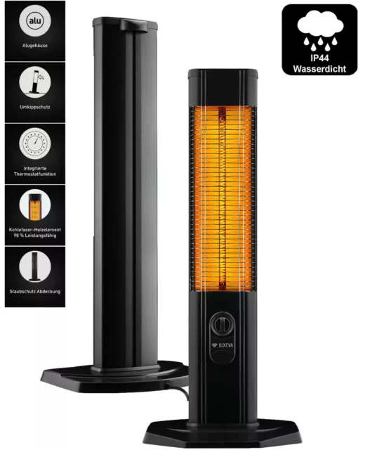 LUXEVA Carbon Infrarot Standheizstrahler IP44 Heizstrahler Terassenheizung 2000W