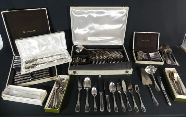 Ménagère Christofle GALEA Incomplète Pour 12 Personnes - Métal Argenté - 60 Couverts