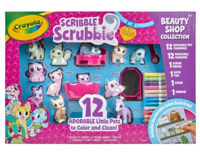 SEALED! Crayola Scribble Scrubbie Pets Beauty Shop Drawing and Coloring Kit