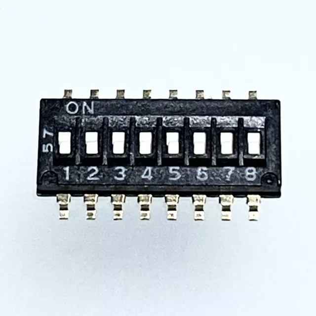 [1x] A6H Omron Slide DIP-Switch Ultla-low Profile Half-Pitch 8 Position 24V 25mA 2