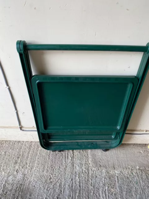 Foldable garden serving trolley green plastic great condition