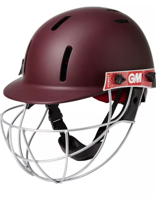 Gunn And Moore Purist Geo Ii Junior Cricket Helmet Small  Maroon Brand New