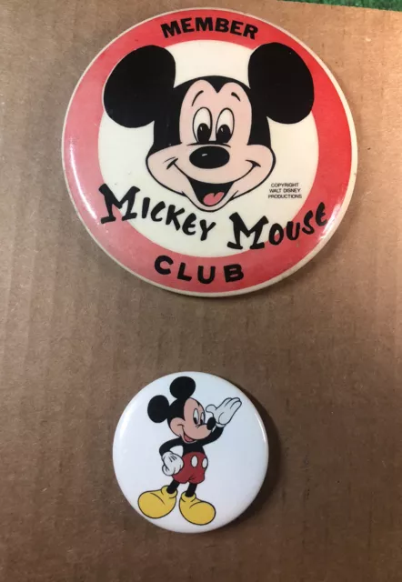 Lot Of 2 Disney Mickey Mouse Lapel Button Pin Badge Pinback Member Club House