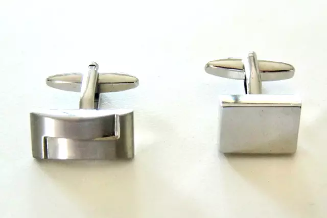 Silver Tone Rectangular Cufflinks