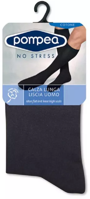 6 Paia Calzini Lunghi Pompea 100% Cotone Uomo Filo Di Scozia  Liscia Intimo