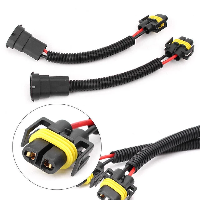 2pcsH11 H8 Extension Wiring Harness Socket Connector Set for Headlamp Fog Lamp