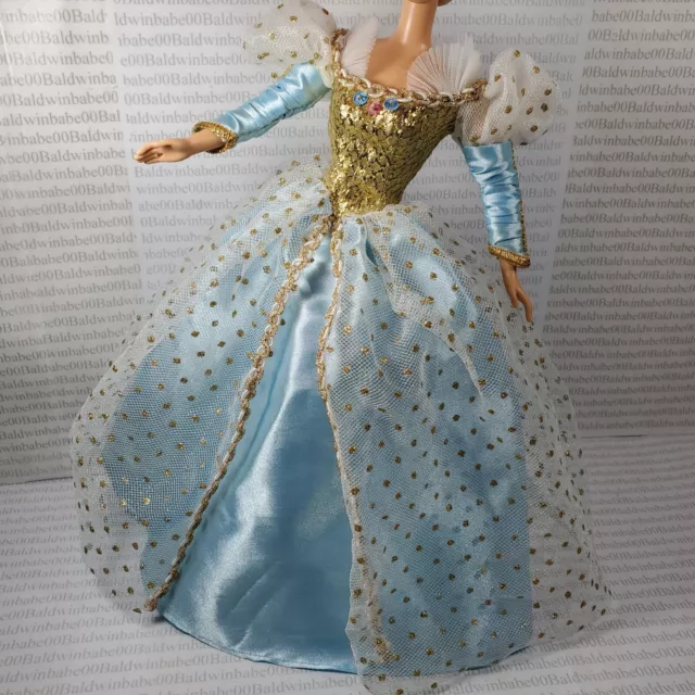 Evening C ~ Dress ~ Barbie Blue Gold Polkadot Cinderella Princess Accessory Gown