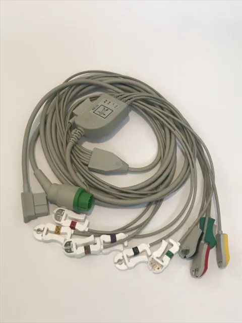 EKG-Kabel mit 10-adrig- mit Klammerelektroden - Schiller / Bruker *NEU*