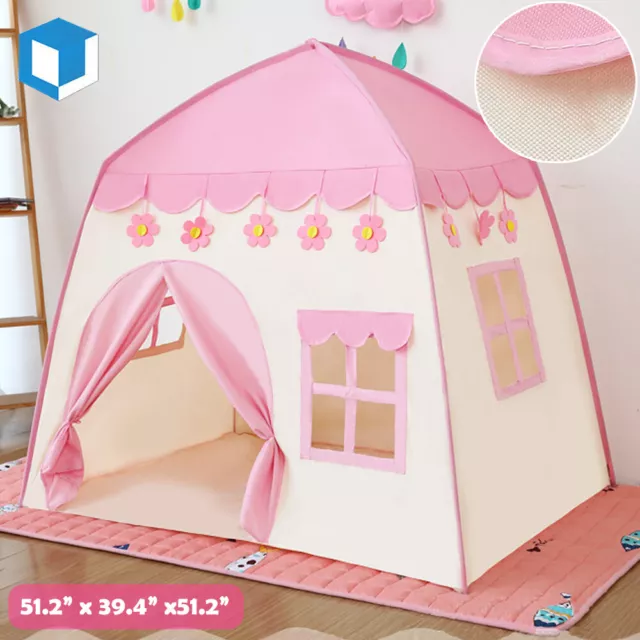 Kids Princess Castle Play Tent Toy Girls Playhouse Pink Indoor Outdoor Big Gift