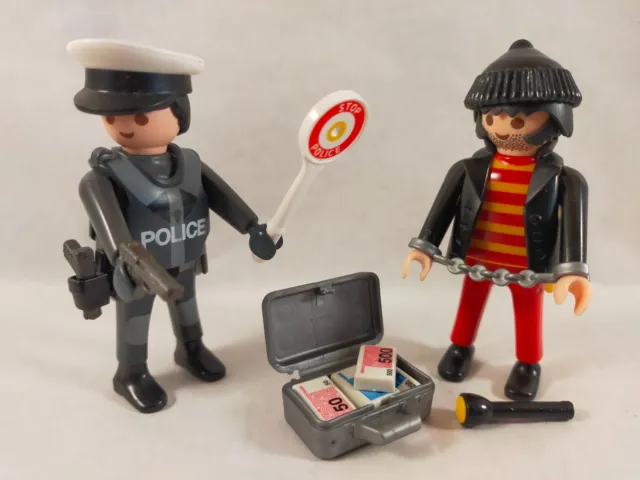 sympa lot policier et bandit  Playmobil ( police , commissariat   ) 0041