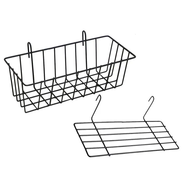 CONGARTENO - 2 Paniers De Rangement Suspendus En Fer Noir | Pour Chambre étudiante, Maison, Lit Mezzanine | Organisation Murale Pratique