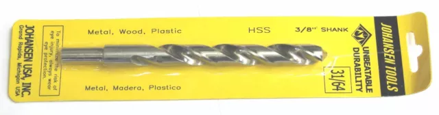 31/64  2pc SHIPS FROM USA Twist Drill bits High speed steel reduced shank hs New