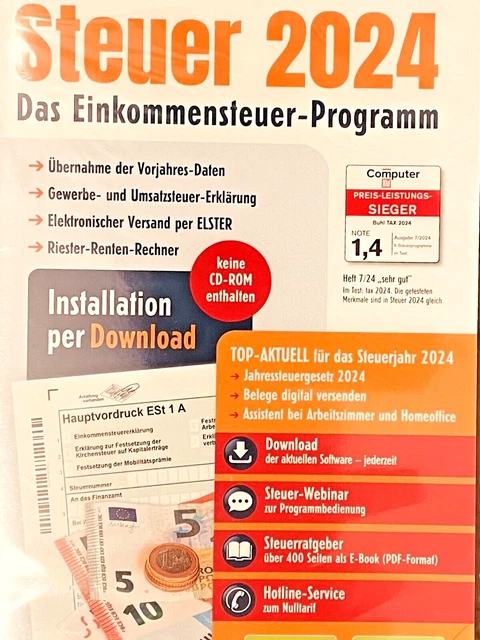 ALDI STEUER STEUERPROGRAMM für 2024 per Download KEINE CD ROM NEU