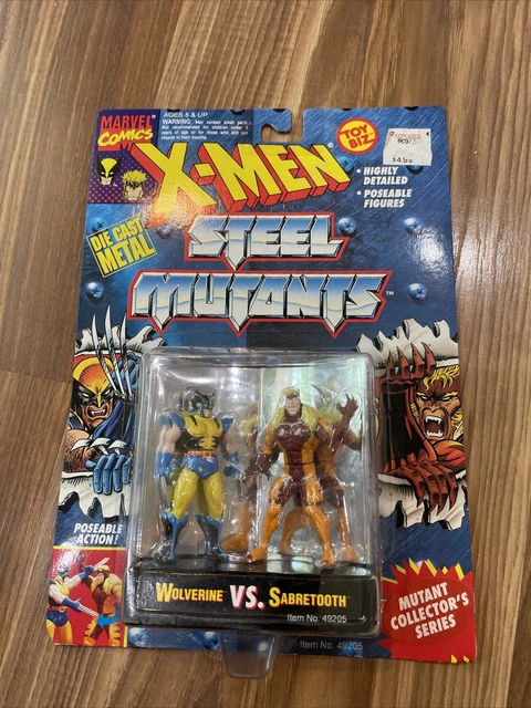 1994 Marvel Comics X-men Steel Mutants Wolverine vs Sabretooth Figures