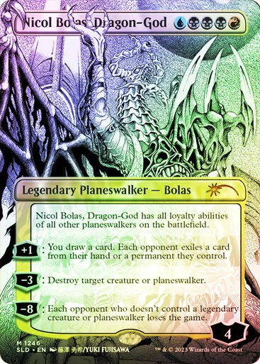 FOIL BORDERLESS Nicol Bolas, Dragon-God ~ Secret Lair [ NearMint ] [ Magic MTG ]