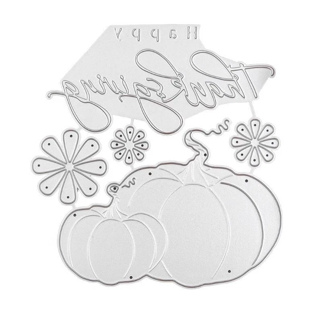 Thanksgiving Metal Silver Cutting Dies Greeting Invitation Message Card Photo