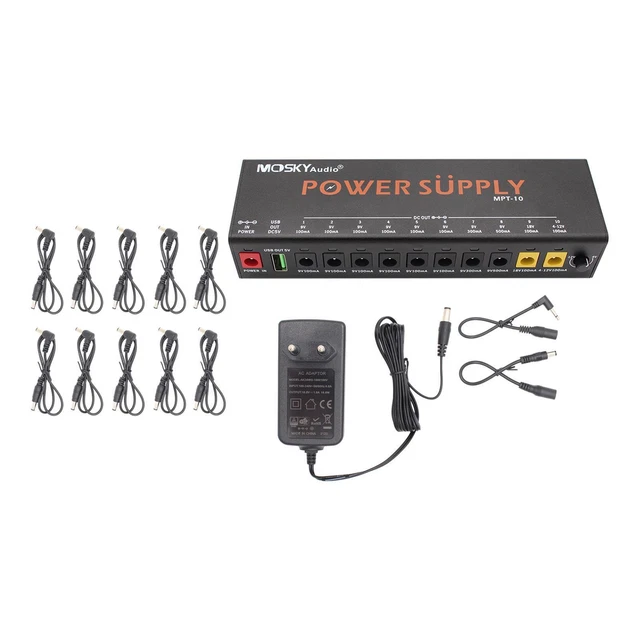 Gonine Alimentation 18V 1A Pour Pédales Guitare - Prise Négative Centrale - Compatible MXR, Fulltone, Joyo