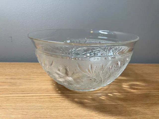 Anchor Hocking Clear Sandwich Glass Serving Bowl