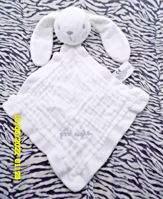 Cf/ Doudou Kiabi Simba Toys Lapin  Lange Blanc Good Night Gris 45Cm Neuf 1 Dispo