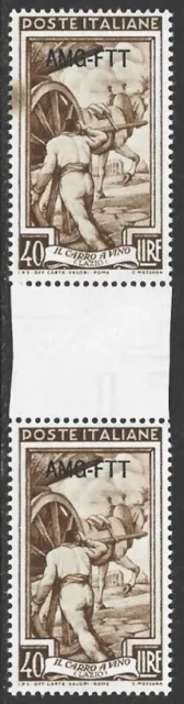 Italy Trieste A AMG-FTT 1950-54 Italy to Work 40L GUTTER PAIR #102 VF-NH