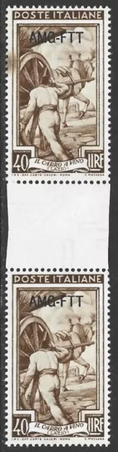 Italy Trieste A AMG-FTT 1950-54 Italy to Work 40L GUTTER PAIR #102 VF-NH