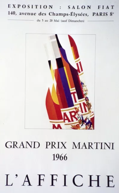"MARTINI" Affiche originale entoilée et encadrée litho 1966         53x64cm