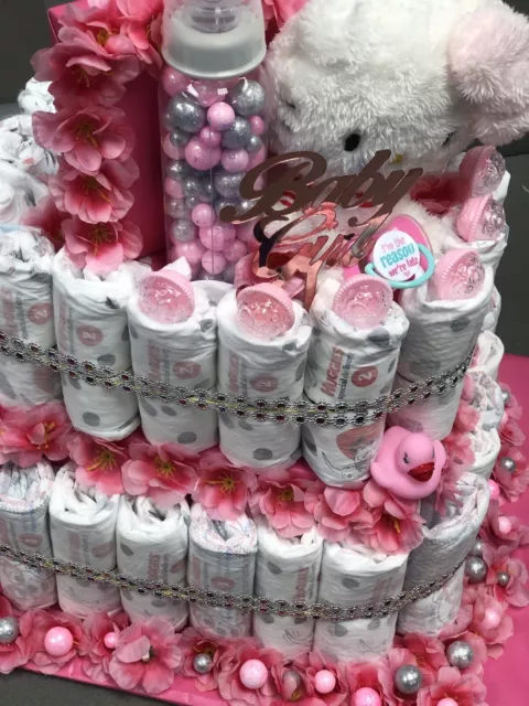 Baby Girl Diaper Cake