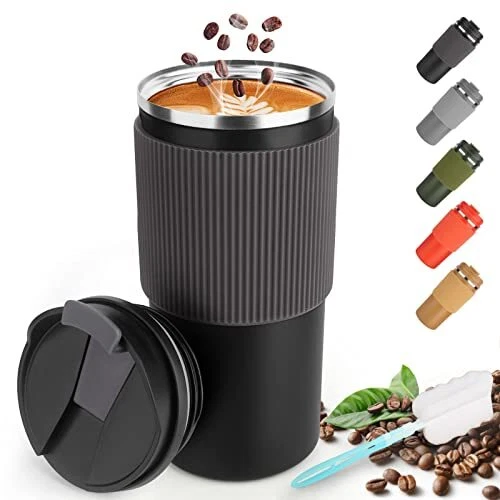 Thermobecher- Isolierbecher, Kaffeebecher to Go 450ml/15oz auslaufsicher Reis...