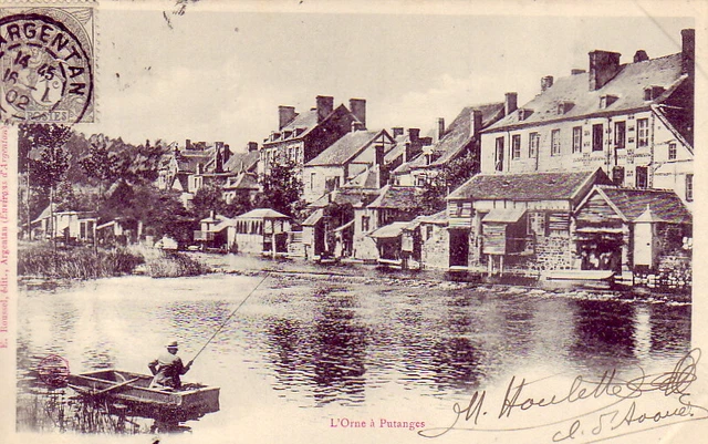 CPA 61 near Argentan Athis de l'Orne PUTANGES fisherman ds Barque sur l'Orne 1902