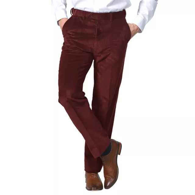 Men’s Corduroy Cord Trousers Pants Quality High Waist Expandable Waist Upto 60"