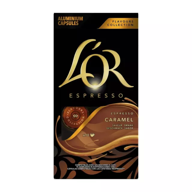 100 capsules café L'OR (50 CARAMEL + 50 VANILLE) compatible NESPRESSO