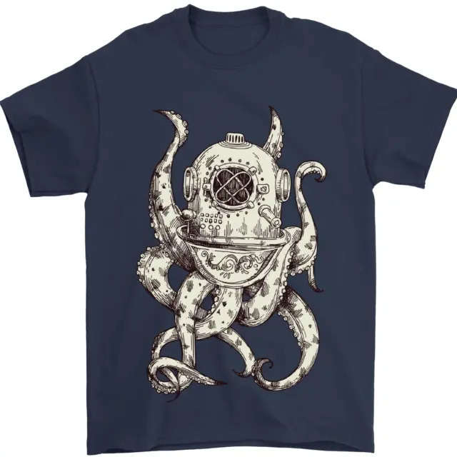 Steampunk Octopus Kraken Cthulhu Mens T-Shirt 100% Cotton