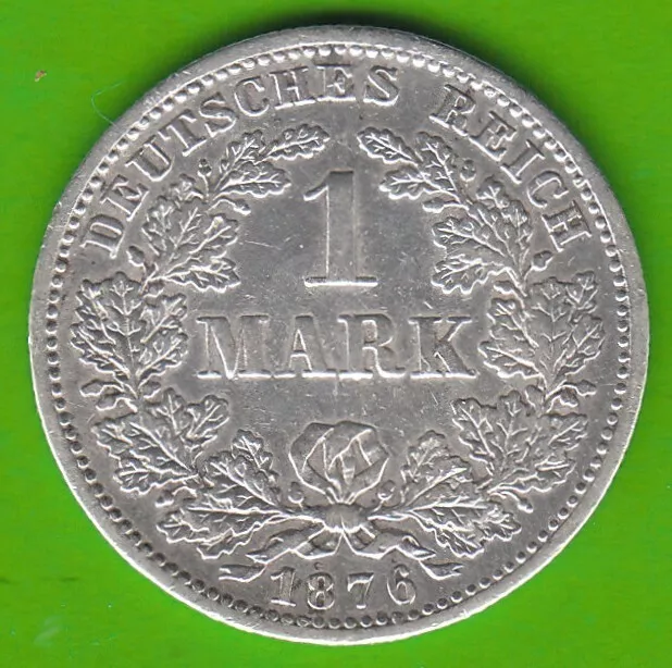 Kaiserreich 1 Mark 1876 F sehr schön leicht gereinigt nswleipzig