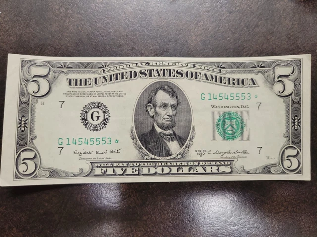 1950 C Chicago, IL $5 Federal Reserve Note Bill Ten Dollar AU Star * Serial Num