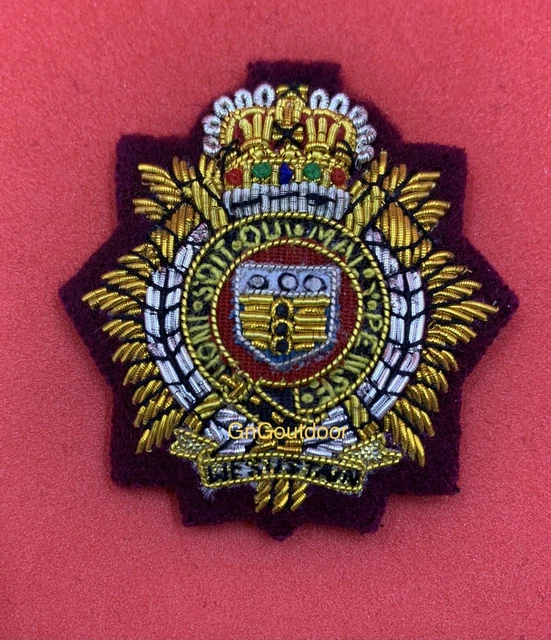 King's Crown Royal Logistics Corps Cap Badge - Hand Embroidered Bullion Beret Badge