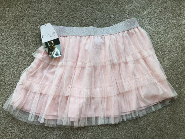 Danskin Freestyle Girls Tutu Tulle Dance Skirt Large 10/12 Ballet Pink Elastic 