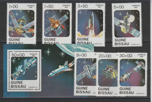 1983 Guine' Bissau Spazio Astronautica 7 Val + Bf Mnh Mf120041