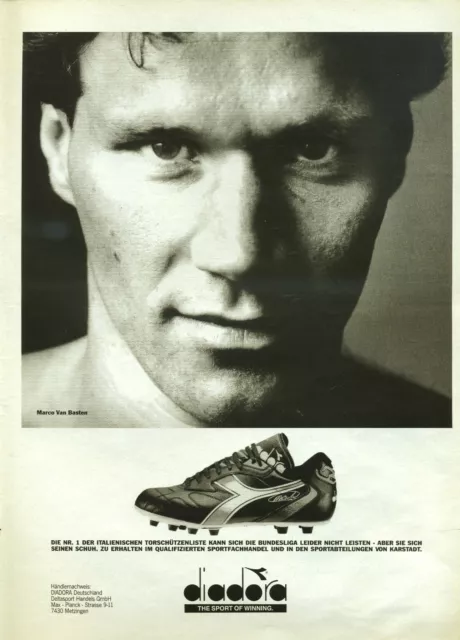 DIADORA MARCO van Basten No. 1 of the Italian League Advertising from 1992 4.92 PicClick UK