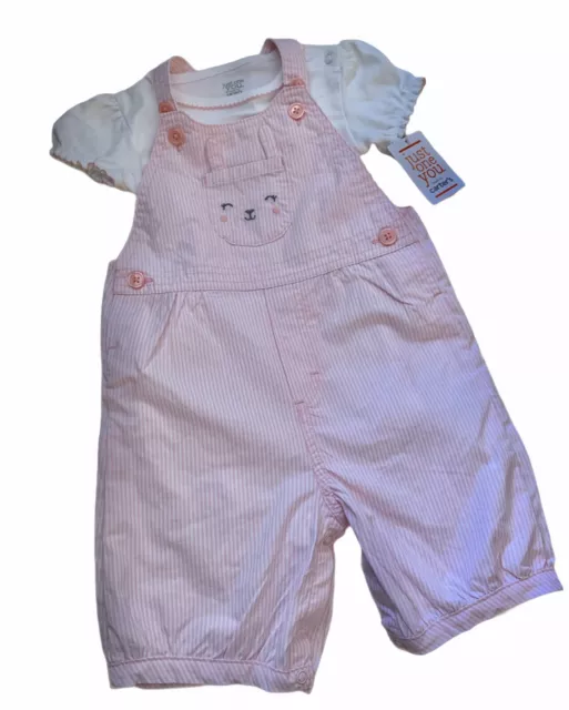 Just One You Made by Carters Girls Pink Overalls And One Piece Top 18M.