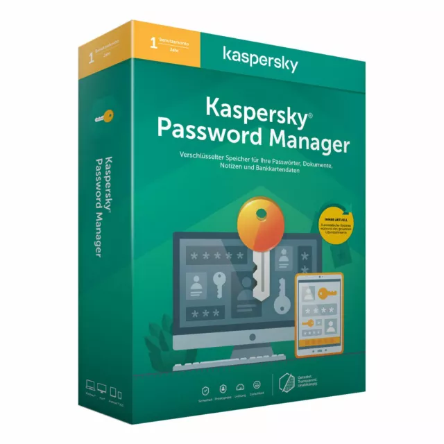 Kaspersky Password Manager  2024 • 1 Gerät 1 Jahr • Vollversion • Neu